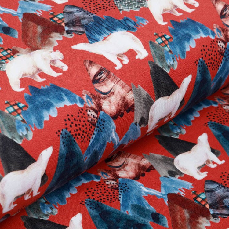 French Terry Digitaldruck Stenzo - Eisbären und Eisberge