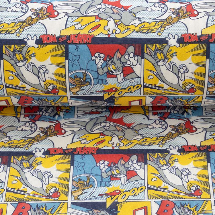 Webware Baumwolle Popeline Digitaldruck Tom And Jerry - Tom und Jerry im Comicstyle - bunt