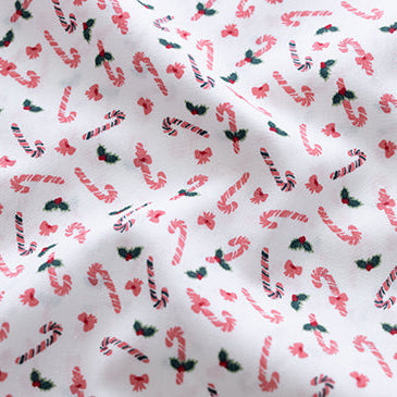 Webware Popeline Baumwolle Weihnachten - Zuckerstangen