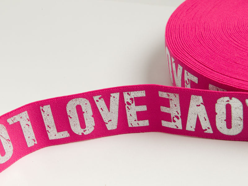 Gummiband mit Foliendruck ca. 40mm - Love