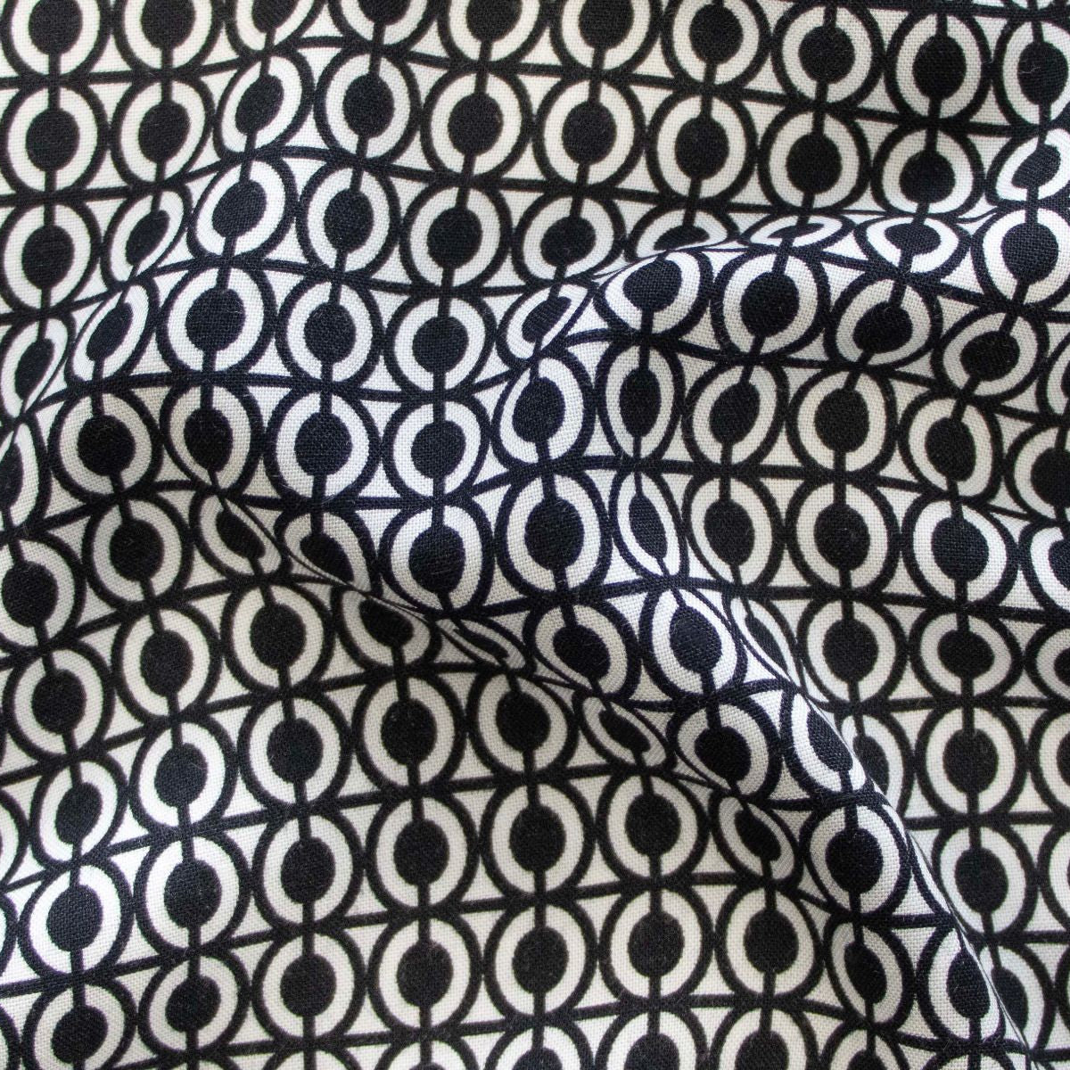 Webware Viskose - Ornamente - weiß - schwarz