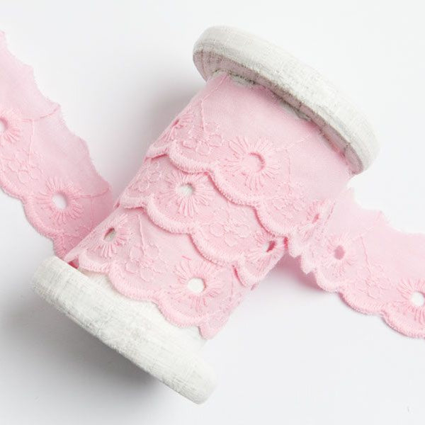 Spitze Broderie Baumwolle ca. 25mm - Blumen