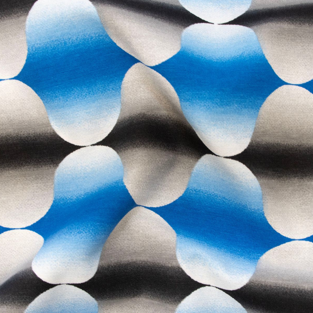 Dekostoff Half-Panama - Abstraktes Muster - blau