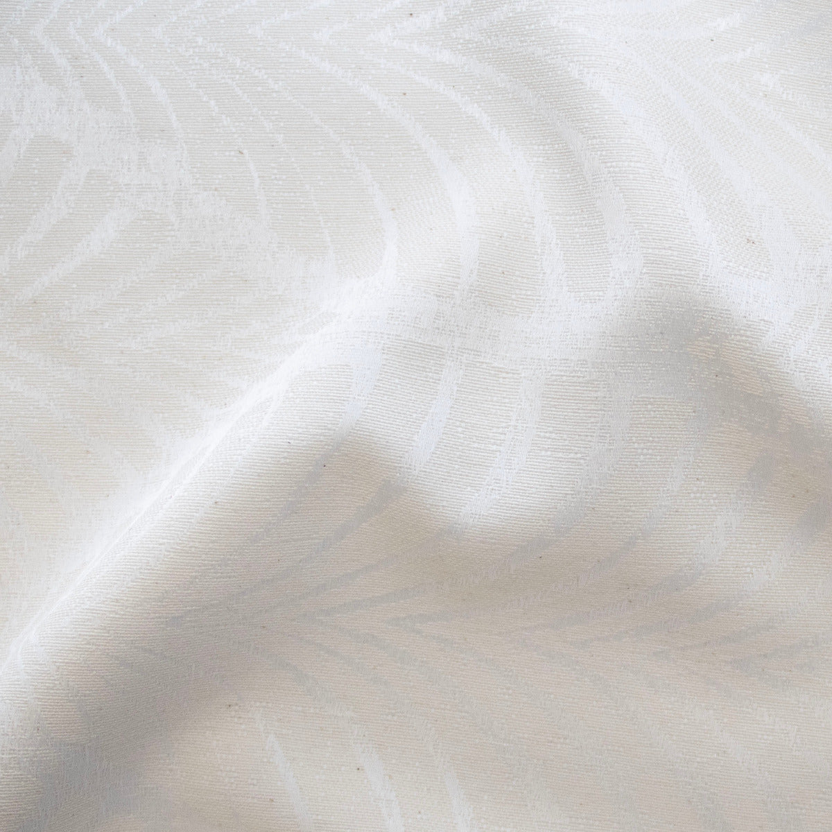 Tischdecken - Stoff Damast Leah 280cm breit - Blätter - creme