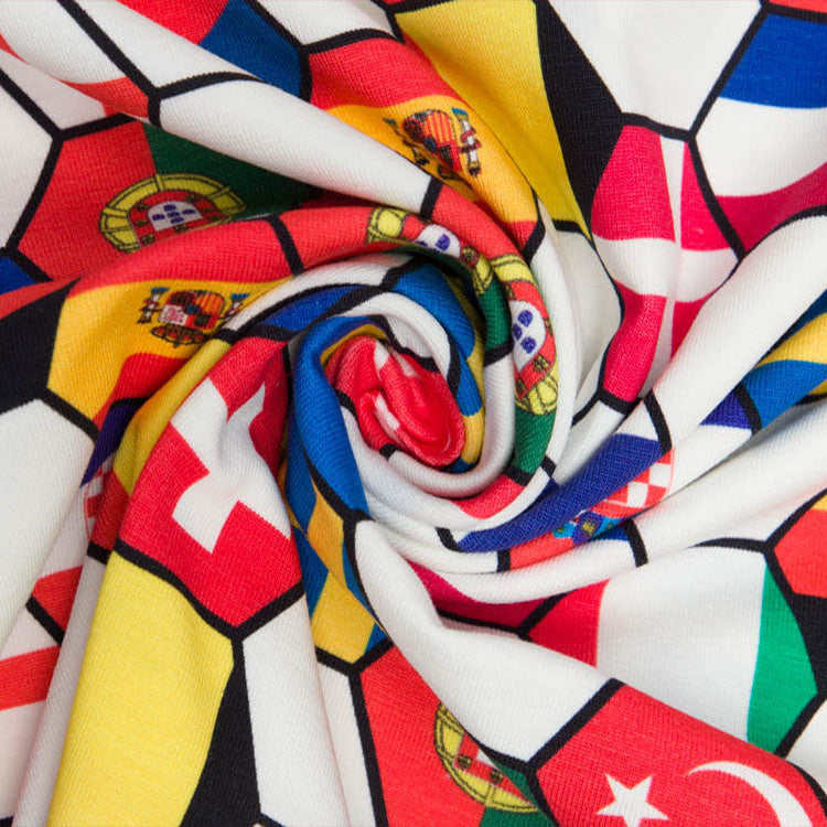 Jersey Fußball Digital- Landesflaggen in Wabenoptik - weiß