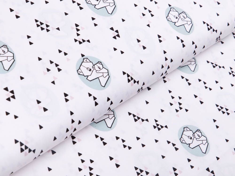 Webware Popeline Baumwolle Digitaldruck - Origami Bären