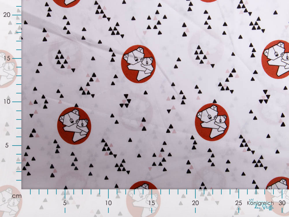 Webware Popeline Baumwolle Digitaldruck - Origami Bären
