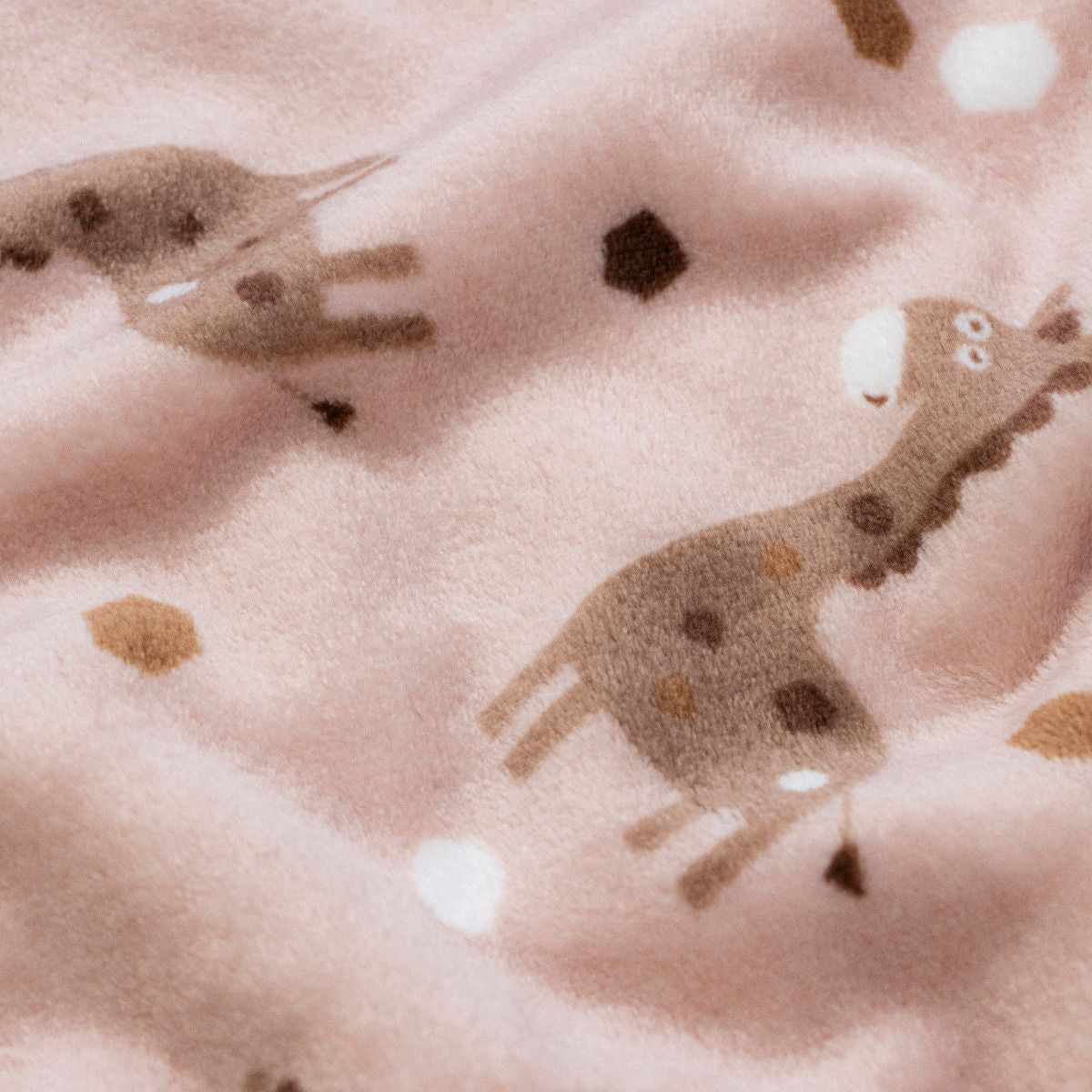 Hochwertiger Cuddle Microfaser Soft Plüsch - stolze Giraffen - altrosa