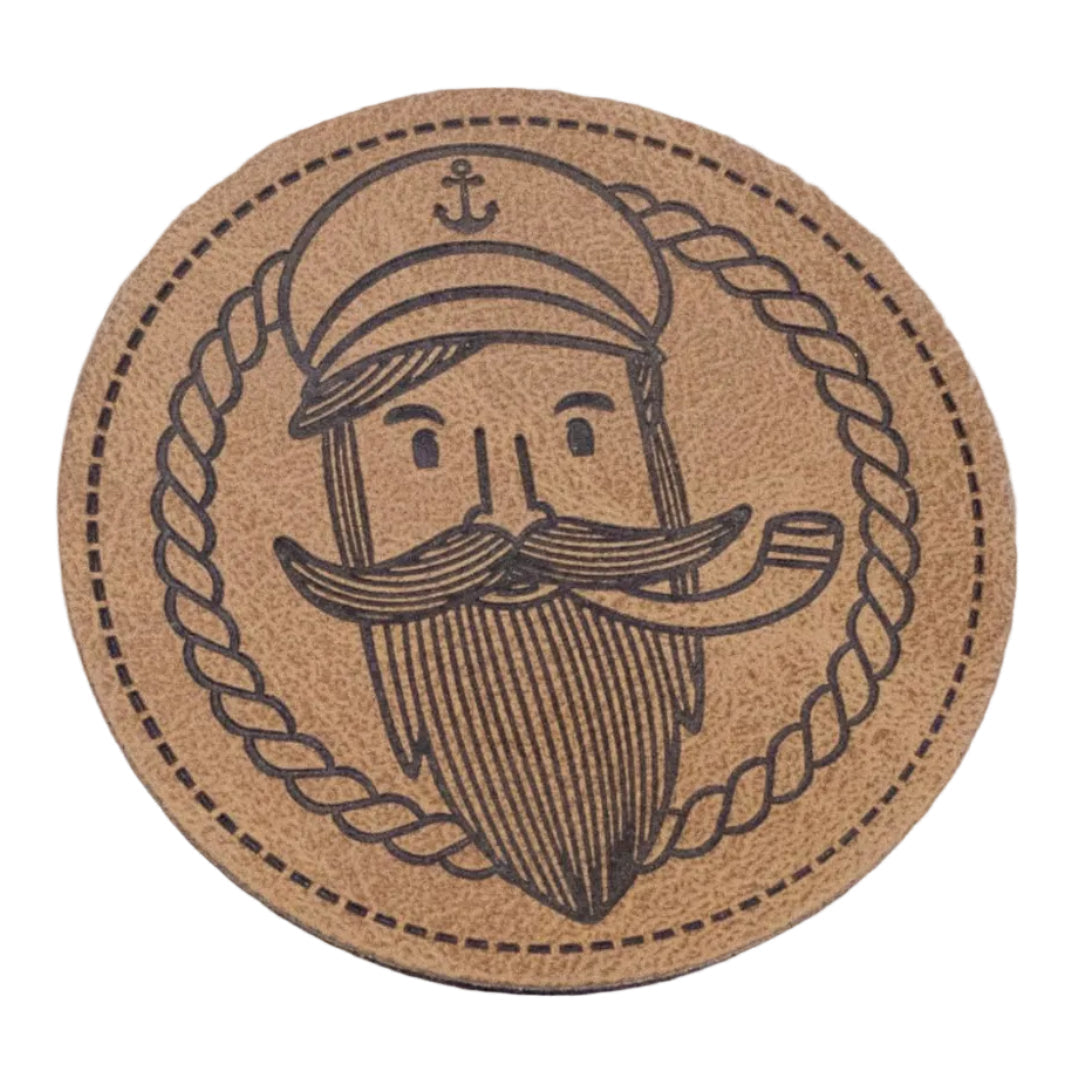 Jessy Sewing Kunstleder-Label mit aufgedruckter Nähnaht "Sailor" - braun