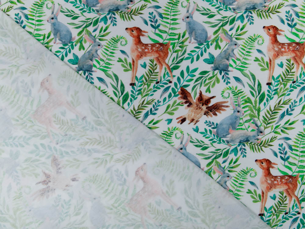 Jersey Digitaldruck Stenzo - Rehe und Hasen - weiß