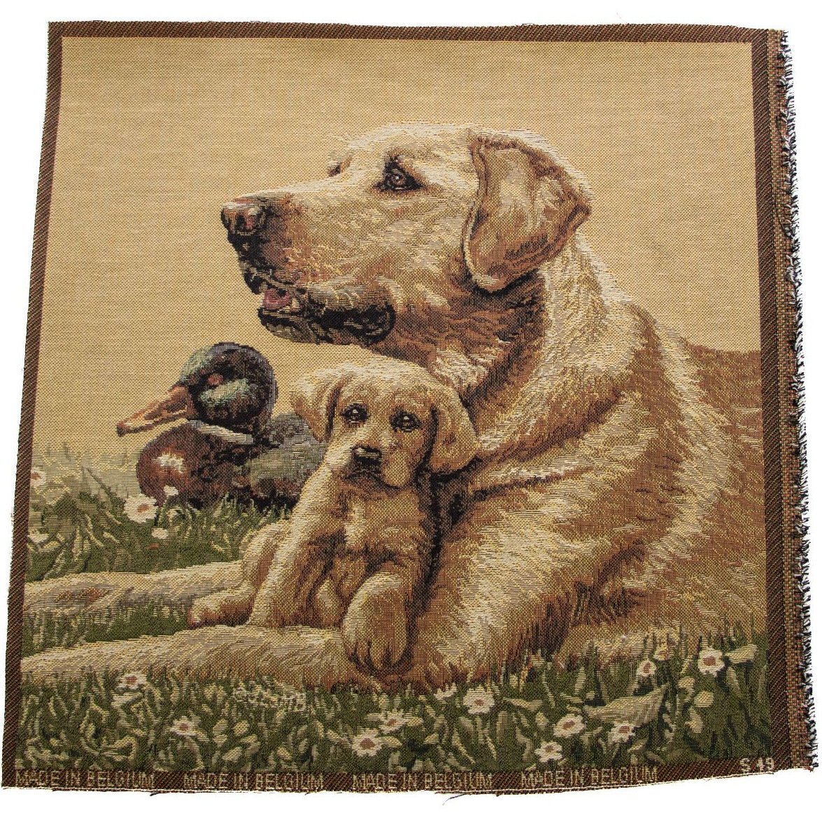 Jacquard Gobelin Dekostoff PANEL ca. 33,5 cm x 34 cm - heller Labrador