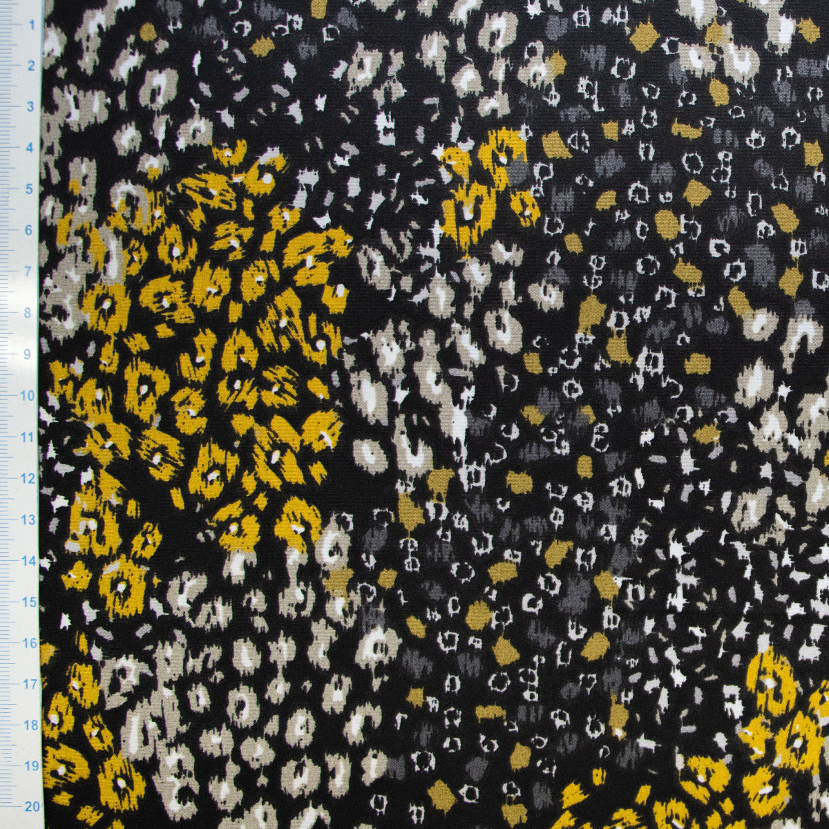 Webware Popeline Baumwolle Stoff - Animalprint Leo- Schwarz - Gelb