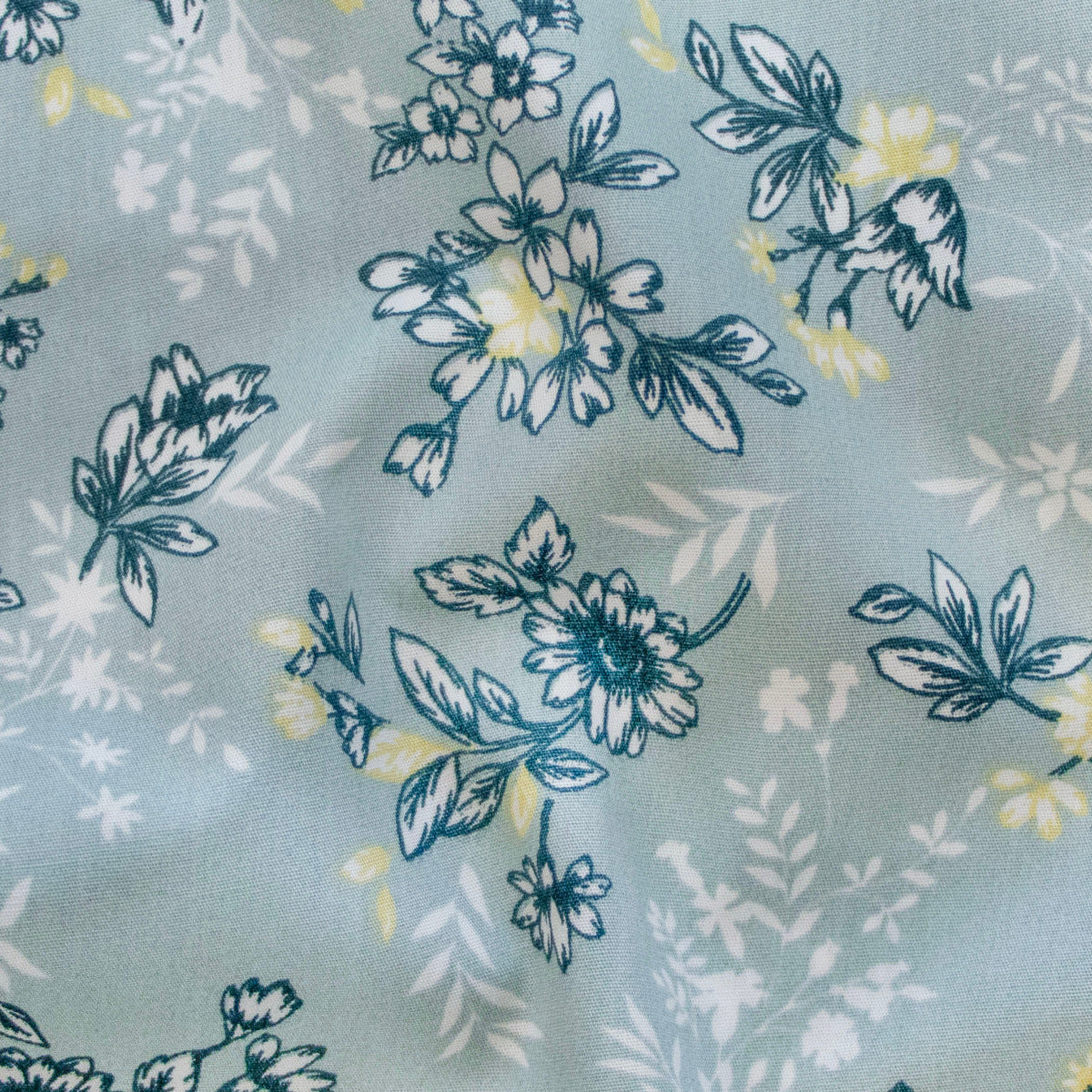 Webware Popeline Baumwolle - Blümchen - hellblau
