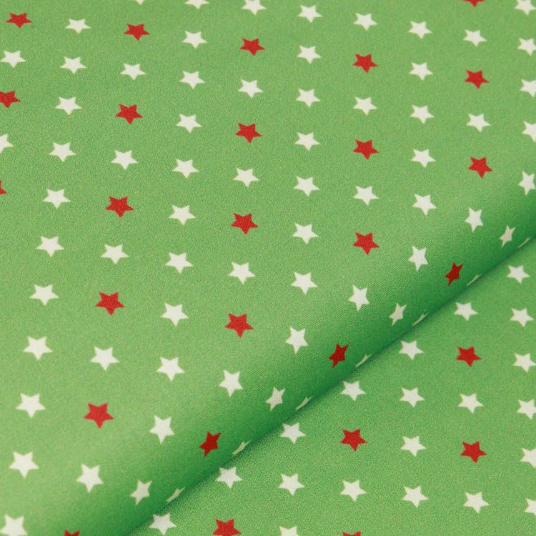 Webware Baumwolle Swafing Noel - Weihnachtliche Sterne - grün