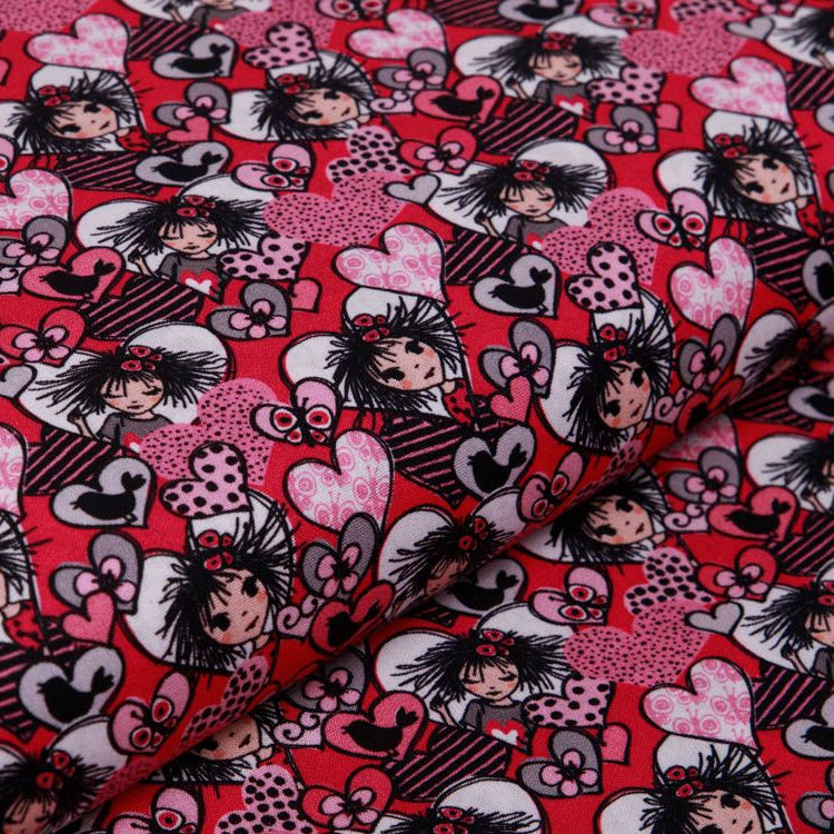 Webware Baumwolle Swafing Valerie Papillon by Steinbeck - Valerie und Herzen - mint