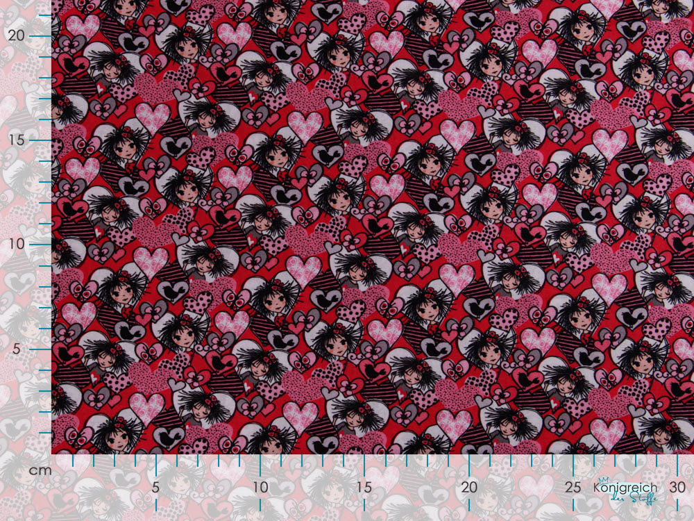 Webware Baumwolle Swafing Valerie Papillon by Steinbeck - Valerie und Herzen - mint