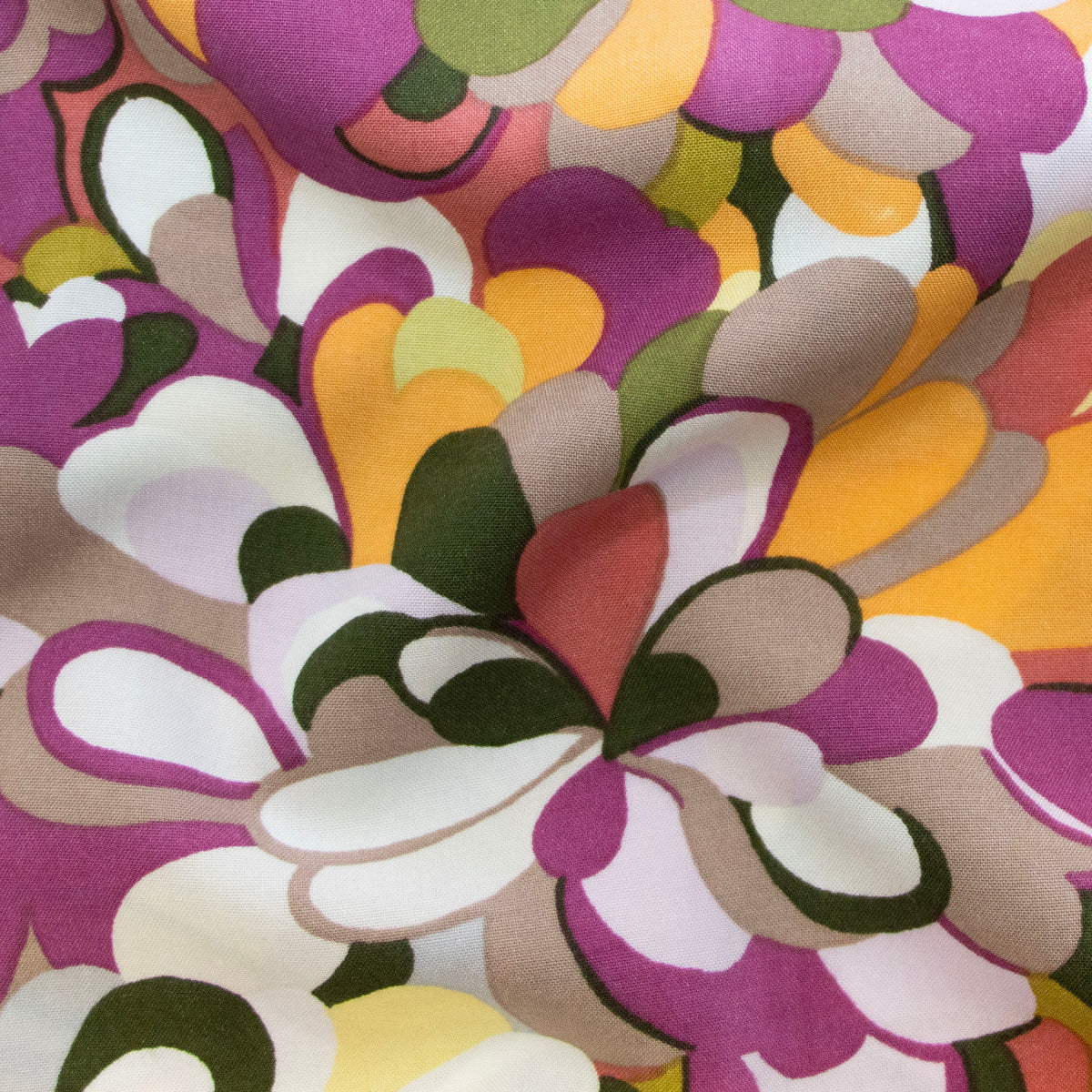 Webware Popeline Baumwolle - Abstraktes Muster - weiß - violett - grün