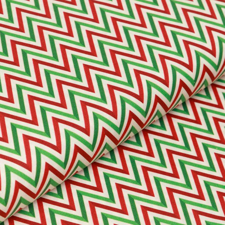 Webware Baumwolle Swafing Noel - Weihnachtliche Chevrons - weiß