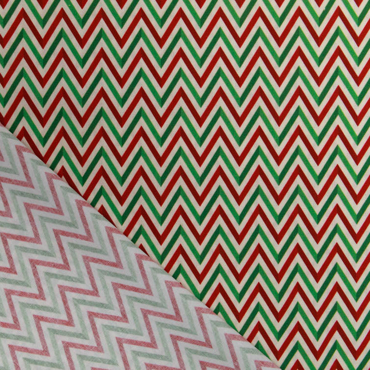 Webware Baumwolle Swafing Noel - Weihnachtliche Chevrons - weiß