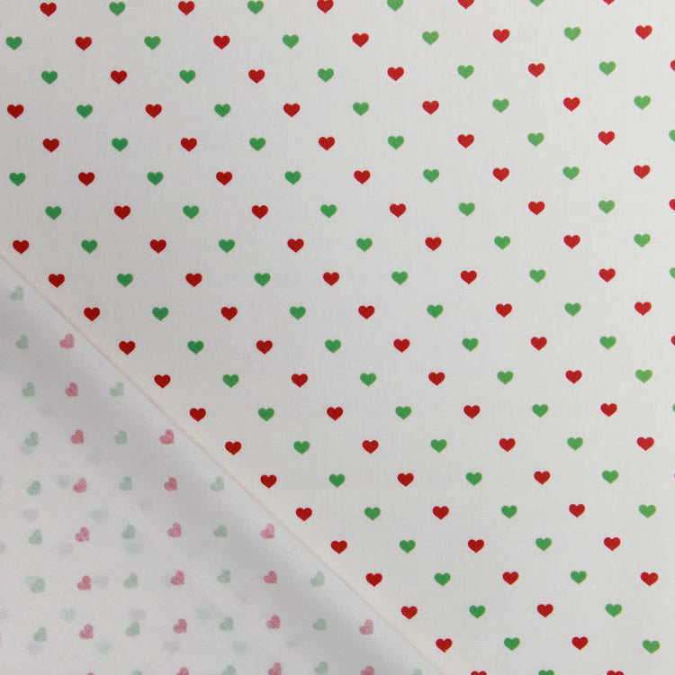 Webware Baumwolle Swafing Noel - Weihnachtsherzchen - weiß