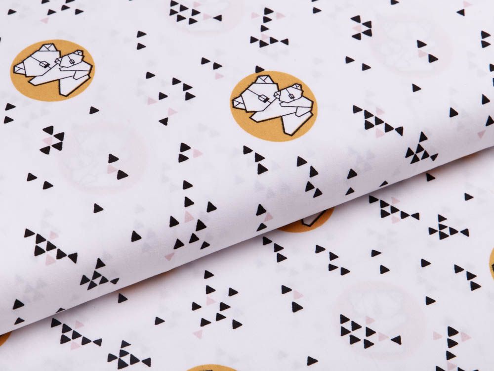 Webware Popeline Baumwolle Digitaldruck - Origami Bären