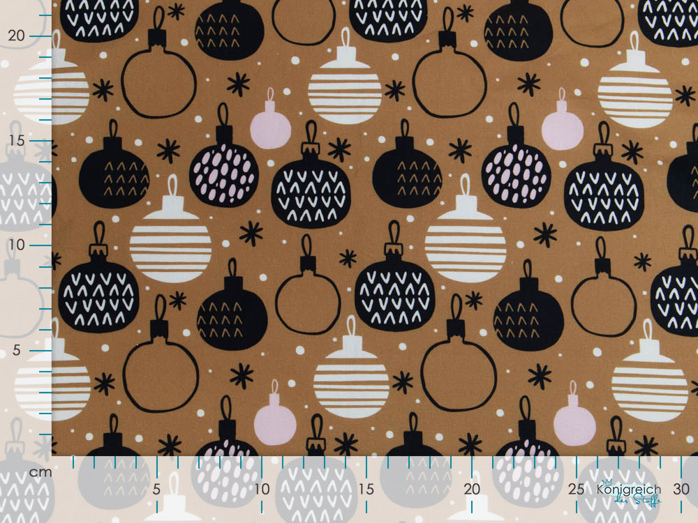 Webware Baumwolle Swafing Noel - gemusterte Weihnachtskugeln