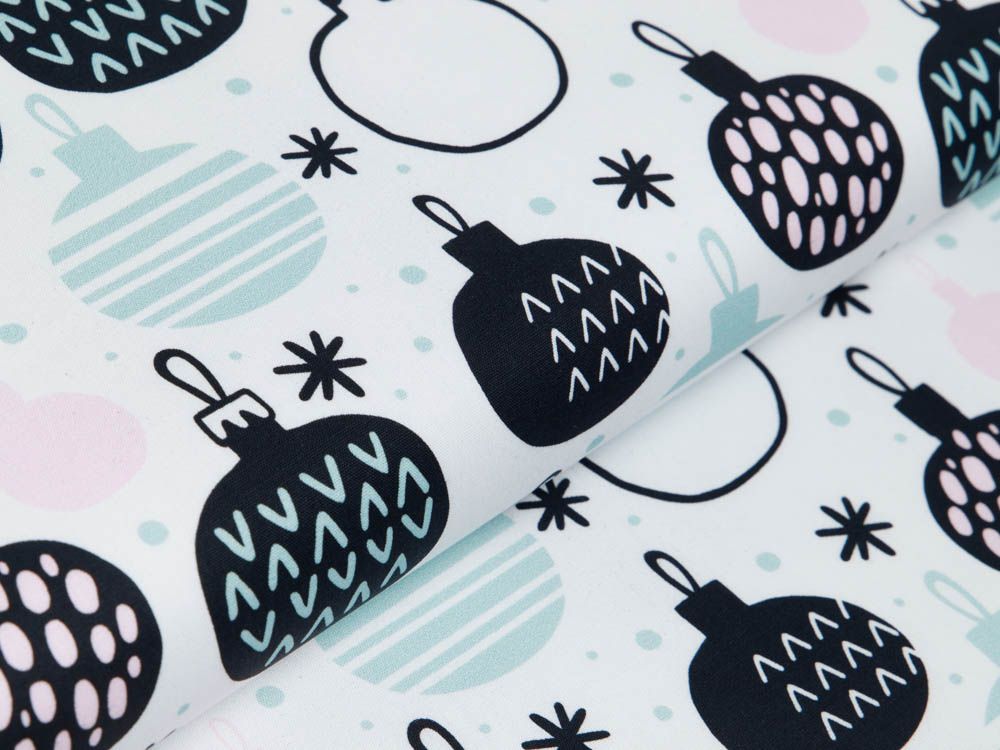 Webware Baumwolle Swafing Noel - gemusterte Weihnachtskugeln