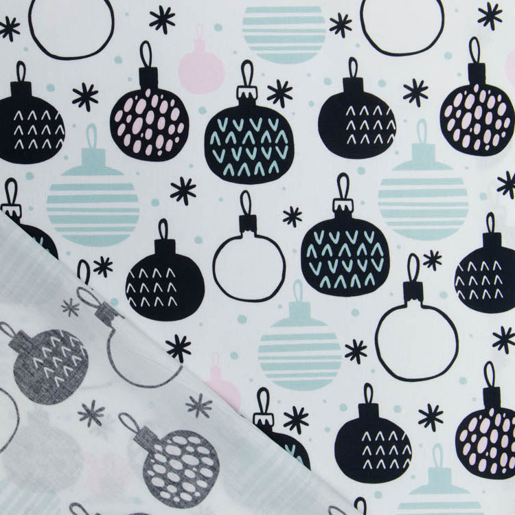 Webware Baumwolle Swafing Noel - gemusterte Weihnachtskugeln