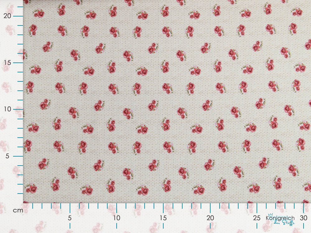 Sweat French Terry Digitaldruck Paris my Pearl City Stenzo - Rosen auf Strickoptik