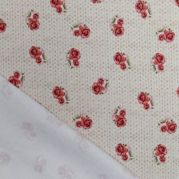 Sweat French Terry Digitaldruck Paris my Pearl City Stenzo - Rosen auf Strickoptik