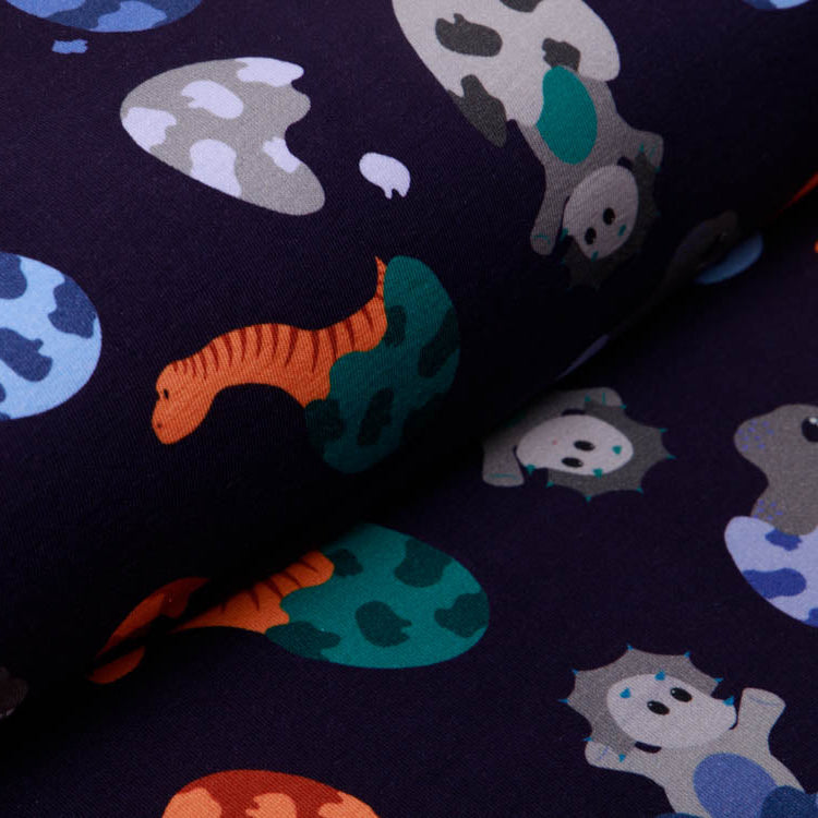 Angerauter Sweat Avalana - spielende Dino-Babys