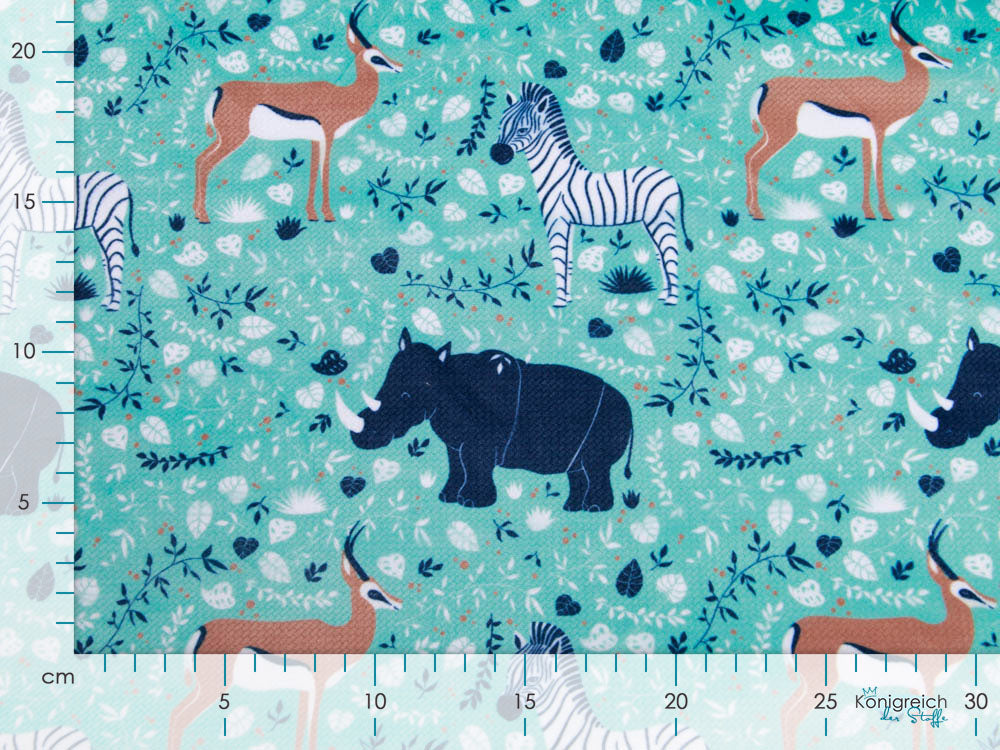 Struktur Velvet - wilde Tiere - mint