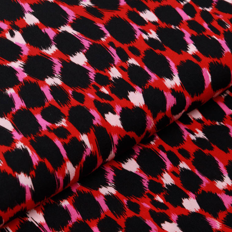 Webware Viskose Swafing Carla - bunte Farbflecken - rot