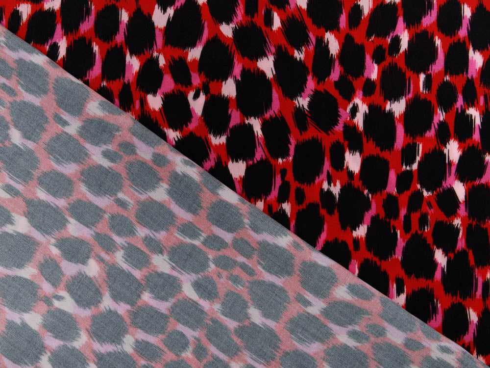 Webware Viskose Swafing Carla - bunte Farbflecken - rot