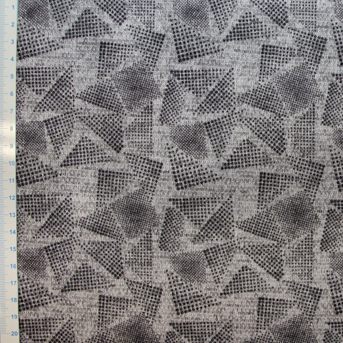 Strickstoff mit Glitzer - Dreiecke - grau