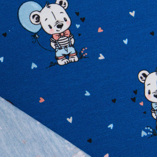 Jersey Fräulein von Julie - kleine Teddy mit Ballons - blau