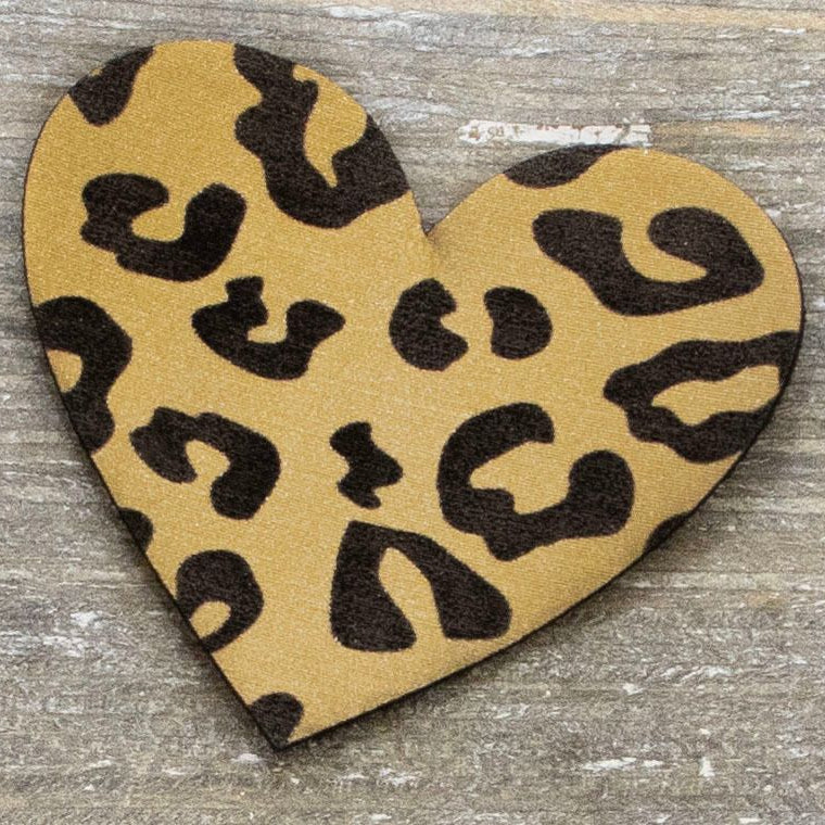 Label Kunstleder KDS - Herz mit Leoprint