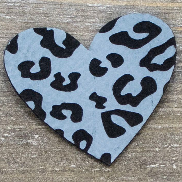 Label Kunstleder KDS - Herz mit Leoprint