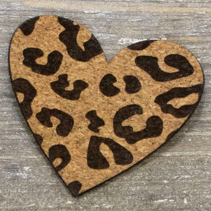 Label Kunstleder KDS - Herz mit Leoprint