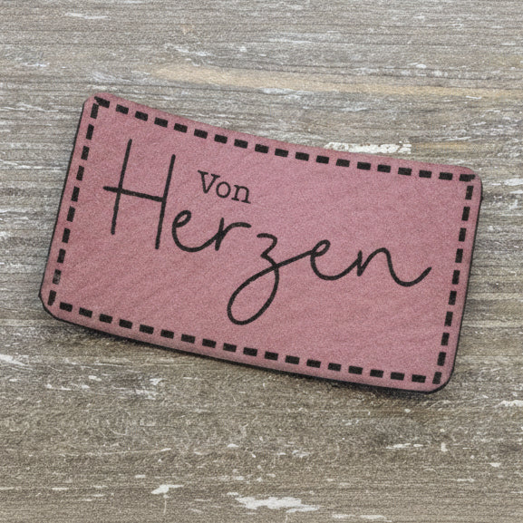 Label Kunstleder KDS - Von Herzen - mauve