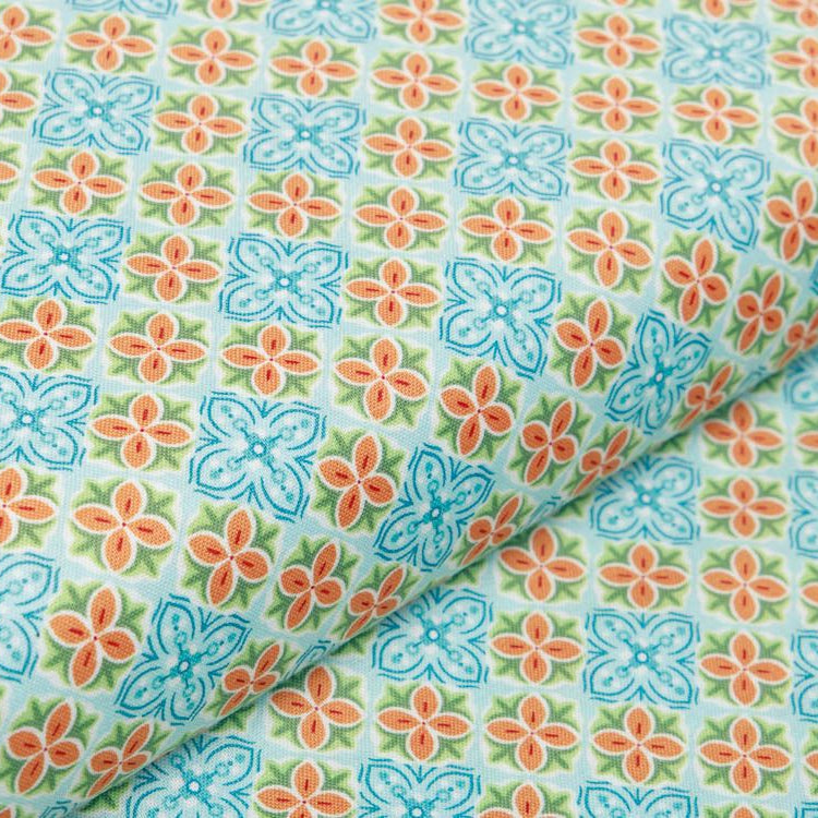 Webware Baumwolle Swafing Julia - Blumenmuster - blau