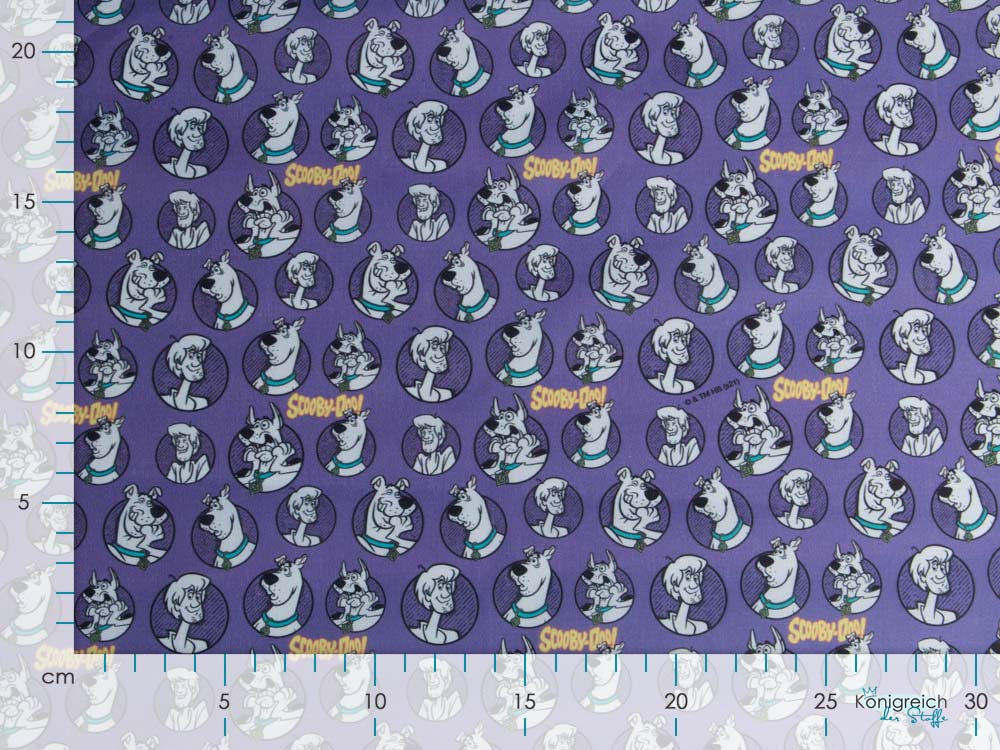 Webware Baumwolle Popeline Digitaldruck Scooby Doo - Scooby Doo ist erstaunt - lila