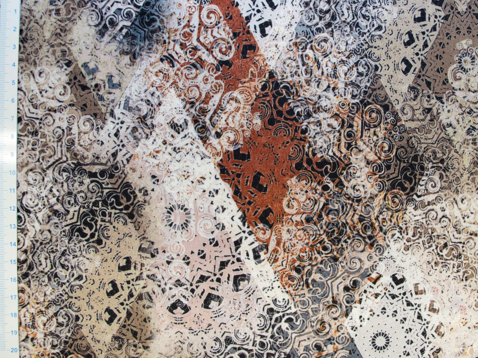 Velours Stretch Digitaldruck - Mandala