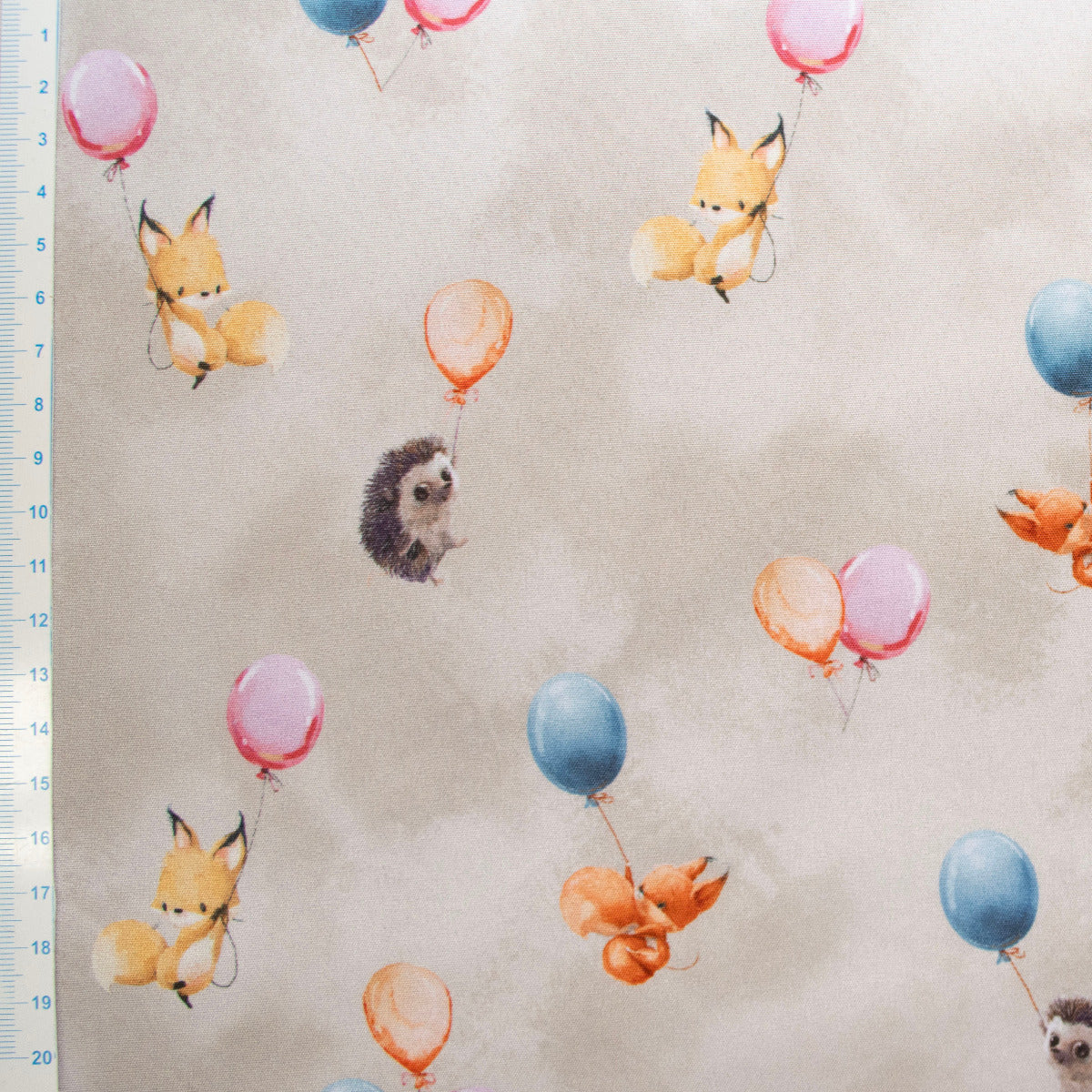 Softshell Jackenstoff Digitaldruck - Ballontiere - beige