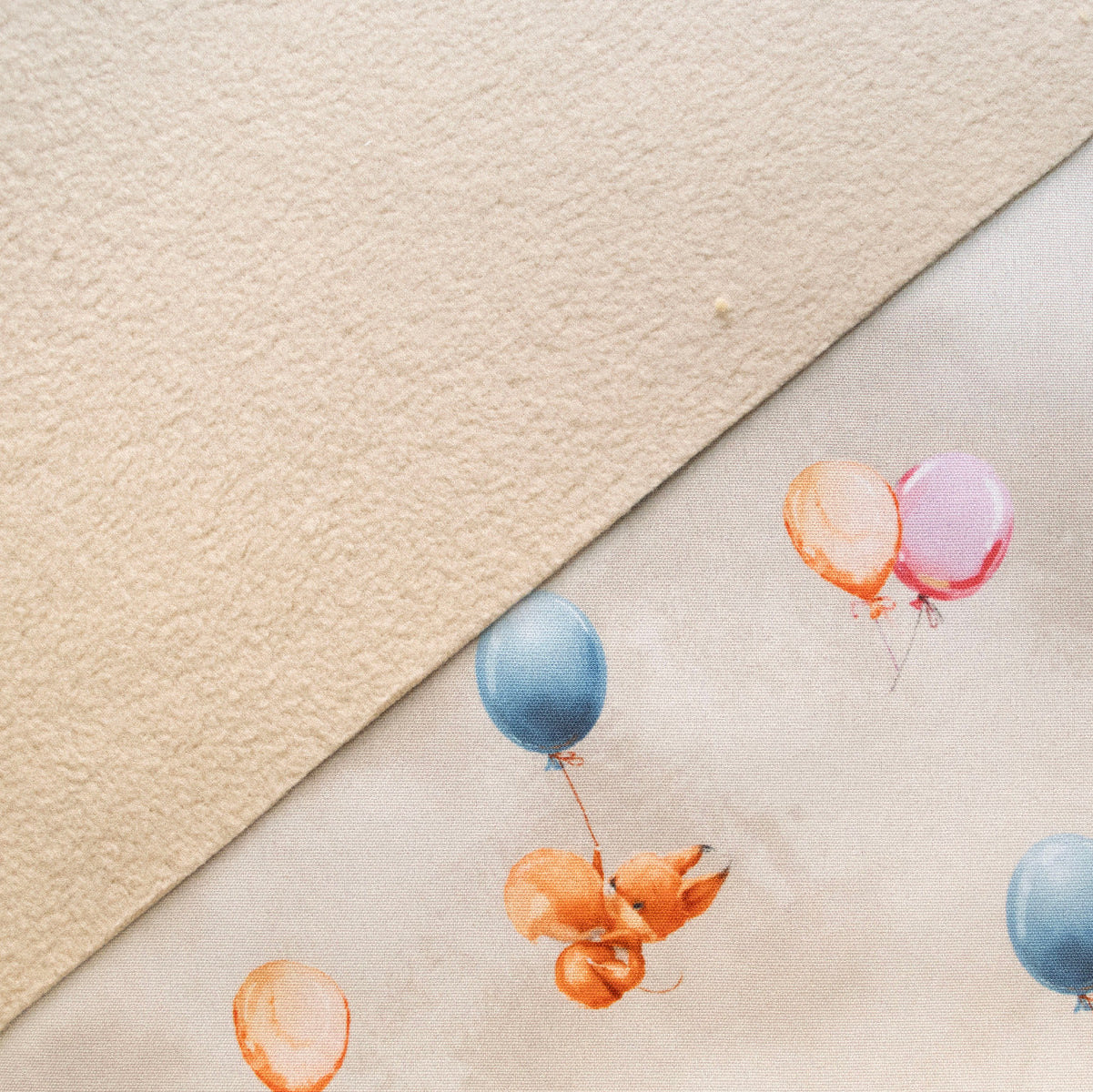 Softshell Jackenstoff Digitaldruck - Ballontiere - beige