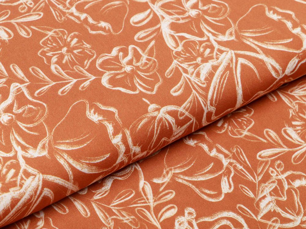 Webware Viskose - Jills Grandmas Garden Maxi - beige