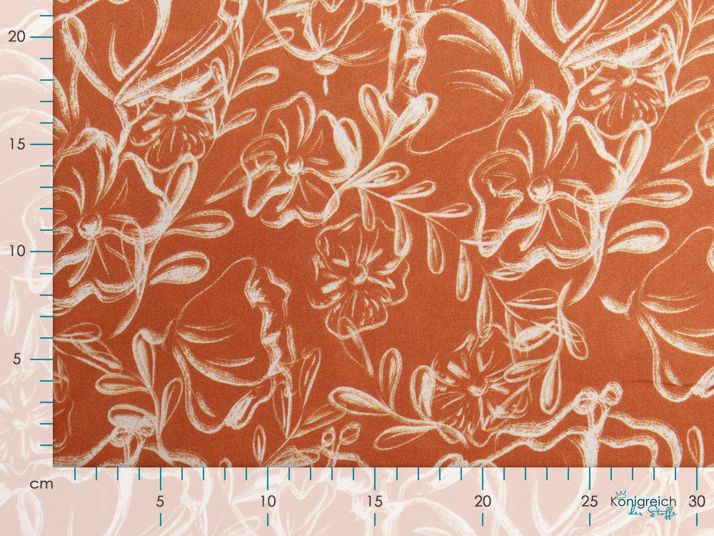 Webware Viskose - Jills Grandmas Garden Maxi - beige