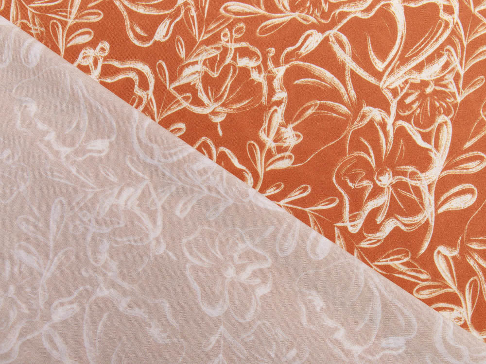 Webware Viskose - Jills Grandmas Garden Maxi - beige