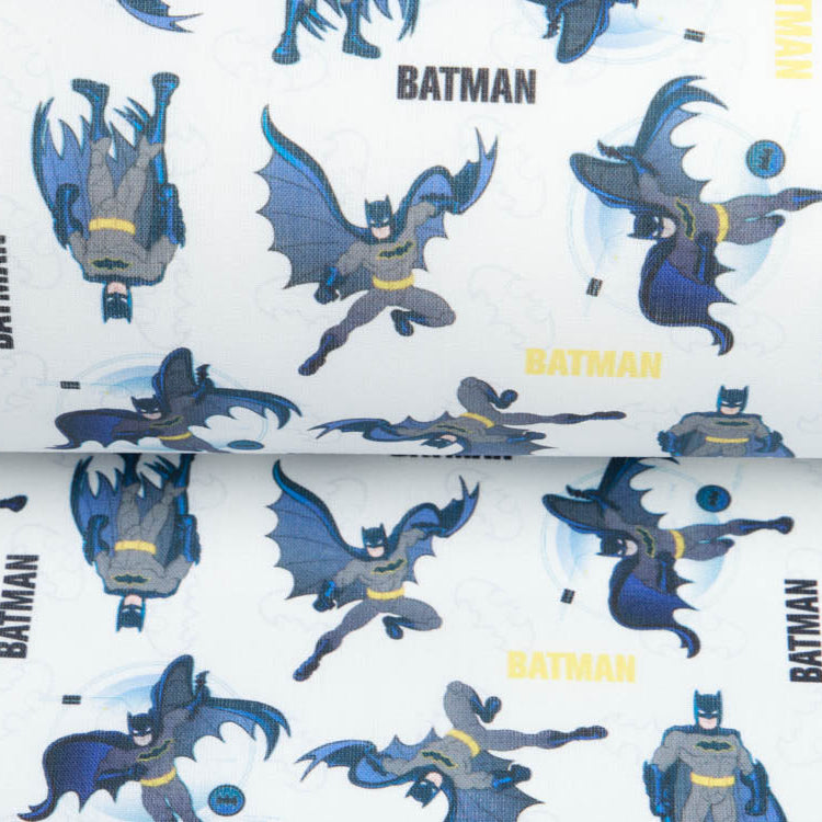 Webware Baumwolle Popeline Digitaldruck Batman - Bruce Wayne als Batman - weiß