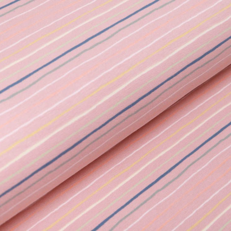 Jersey - schmale Streifen - altrosa